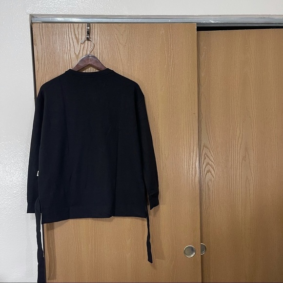 Good American Black Sweatshirt High Low Size 1 (small) NWT Ruched Hem - Picture 5 of 7